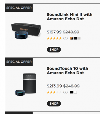 Bose SoundLink mini Ⅱ と SoundTouch 10 が Amazon Echo Dot とバンドル販売中!(米国の話です)