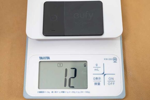 Eufy Security SmartTrack Card の重量