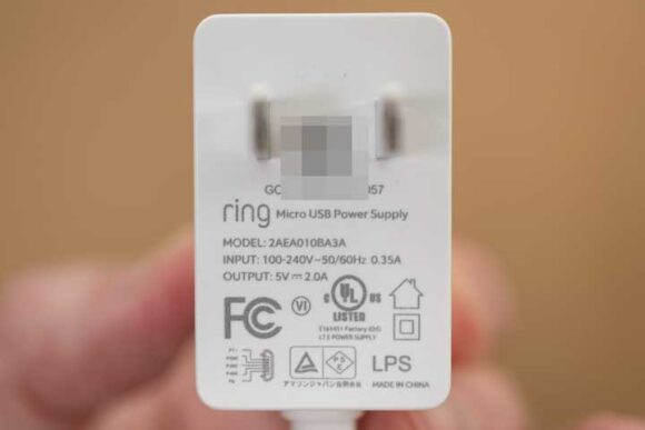 【Ring Indoor Cam用】 電源アダプター (3m)の出力仕様