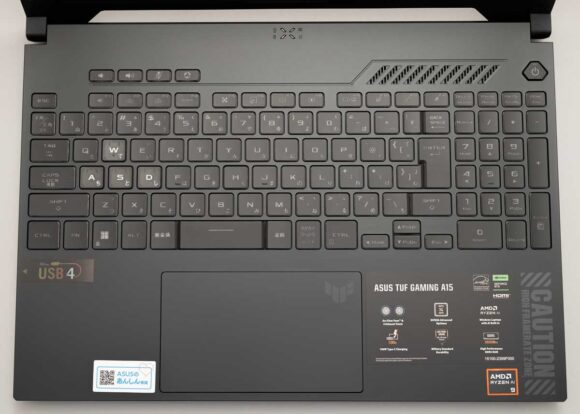 FA507UVのキーボード面