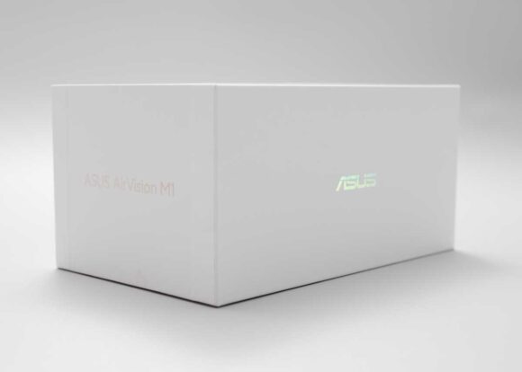 横からみたASUS AirVision M1のパッケージ