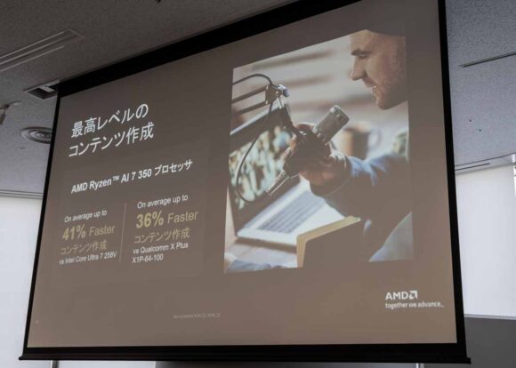AMD Ryzen AI 7 350 プロセッサのコンテンツ作成能力