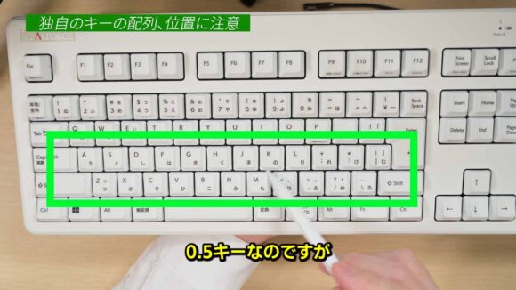 R3のZの行とAの行のずれは0.5キーである