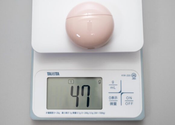 ケース+イヤホン+イヤーチップの重量は実測で47gだった