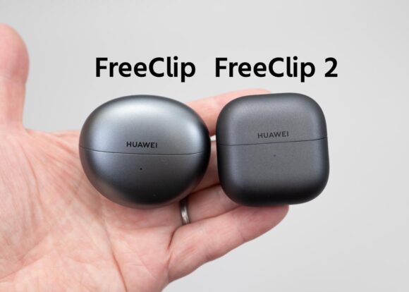 FreeClipとFreeClip2とでは充電ケースのサイズ・形状が変化。新モデルは精悍な印象を受ける