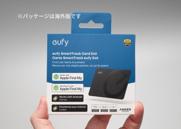 Eufy SmartTrack Card E40 のパッケージ外観（海外版）