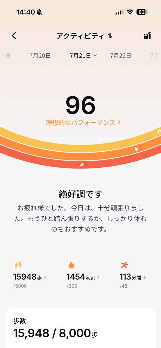 アクティビティの画面